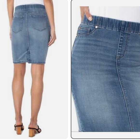 LIVERPOOL NWT DENIM CHLOE PENCIL SKIRT - Picture 2 of 4